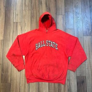 Vintage ball state cardinals Steve & Barry's red hoodie sweatshirt‎ large